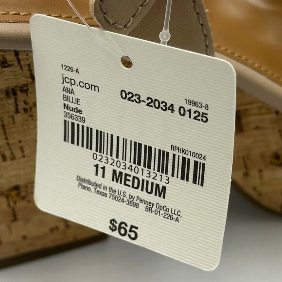 NWT A.N.A. Billie Nude Platform Block Heeled Sandals Buckle Strap Womens Size 11 - Picture 11 of 12